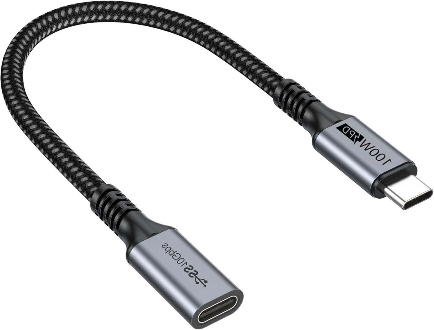 Small USB C Extension Cable 1FT, Short USBC Extender Cord USBC (10Gbps) Male to Female Cable 100W PD Charging/ 4K Video for Macbook Pro/Air, USB C Hub, Microphone, Flash Drive,Docking, Phone, PC