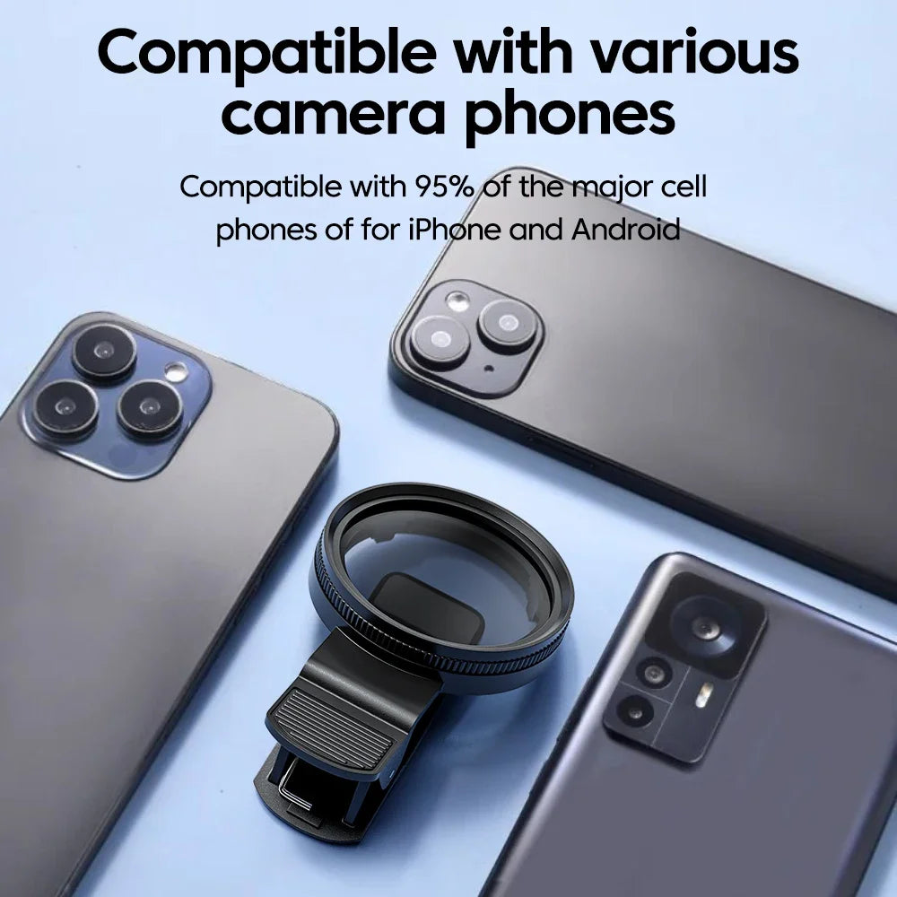 52Mm CPL Mobile Phone Lens Filter Lens Clip Camera Accessories Circular Polarizer Filter for Canon Nikon for All Smartphone