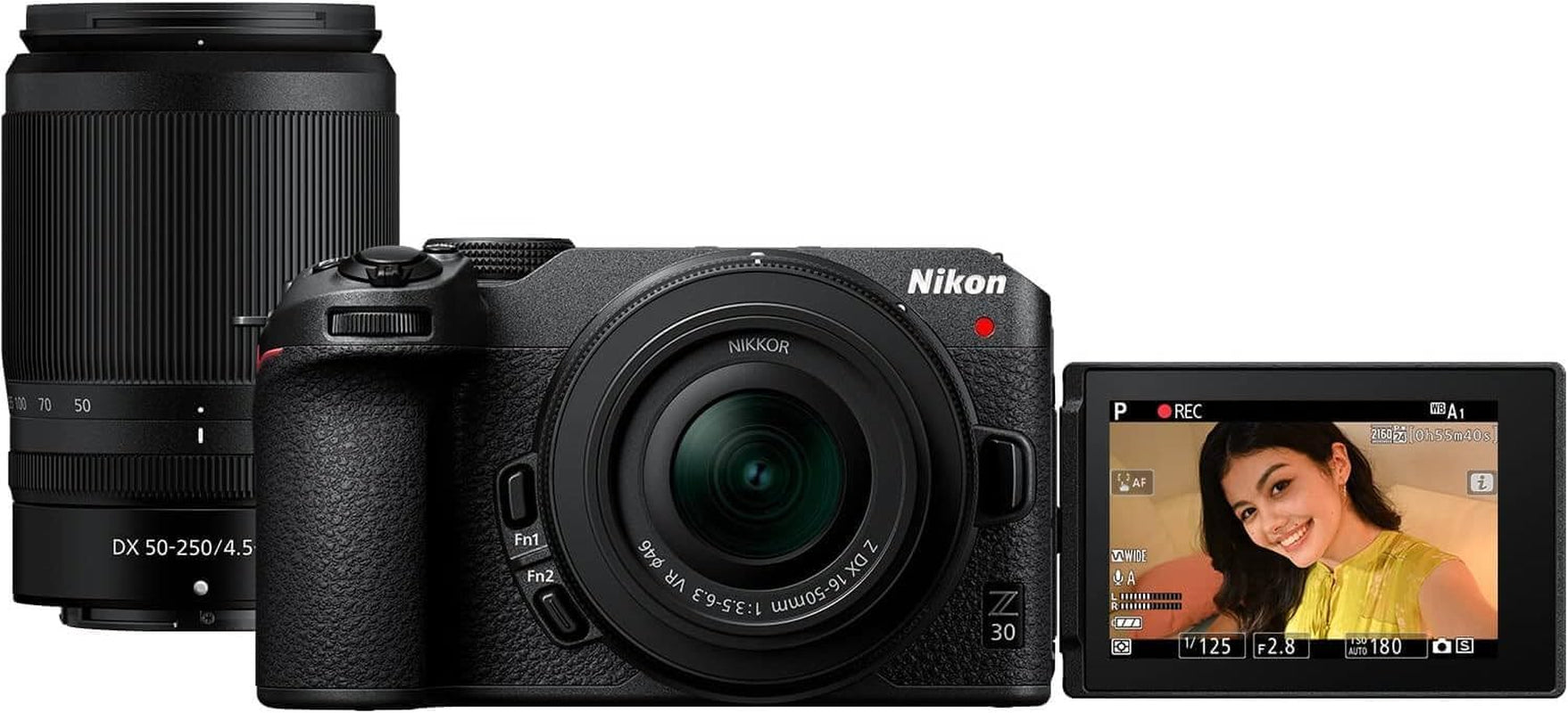 Z 30 with Two Lenses | Our Most Compact, Lightweight Mirrorless Stills/Video Camera with Wide-Angle and Telephoto Zoom Lenses |  USA Model