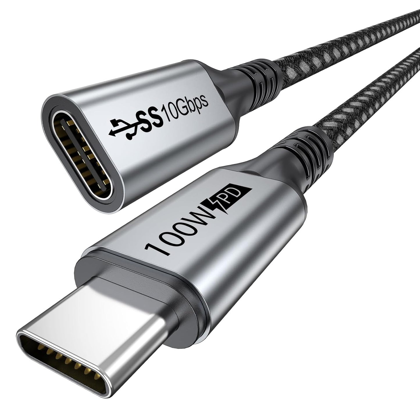 USB C Extension Cable 6 FT, USB C Extender Cable 100W Charging/10Gbps Data Transfer/4K Video,Usbc Extension Cord for Iphone 16, Galaxy S25-S21,Macbook Pro, Protable Monitor KYY/MNN,PSVR2, USBC Hub