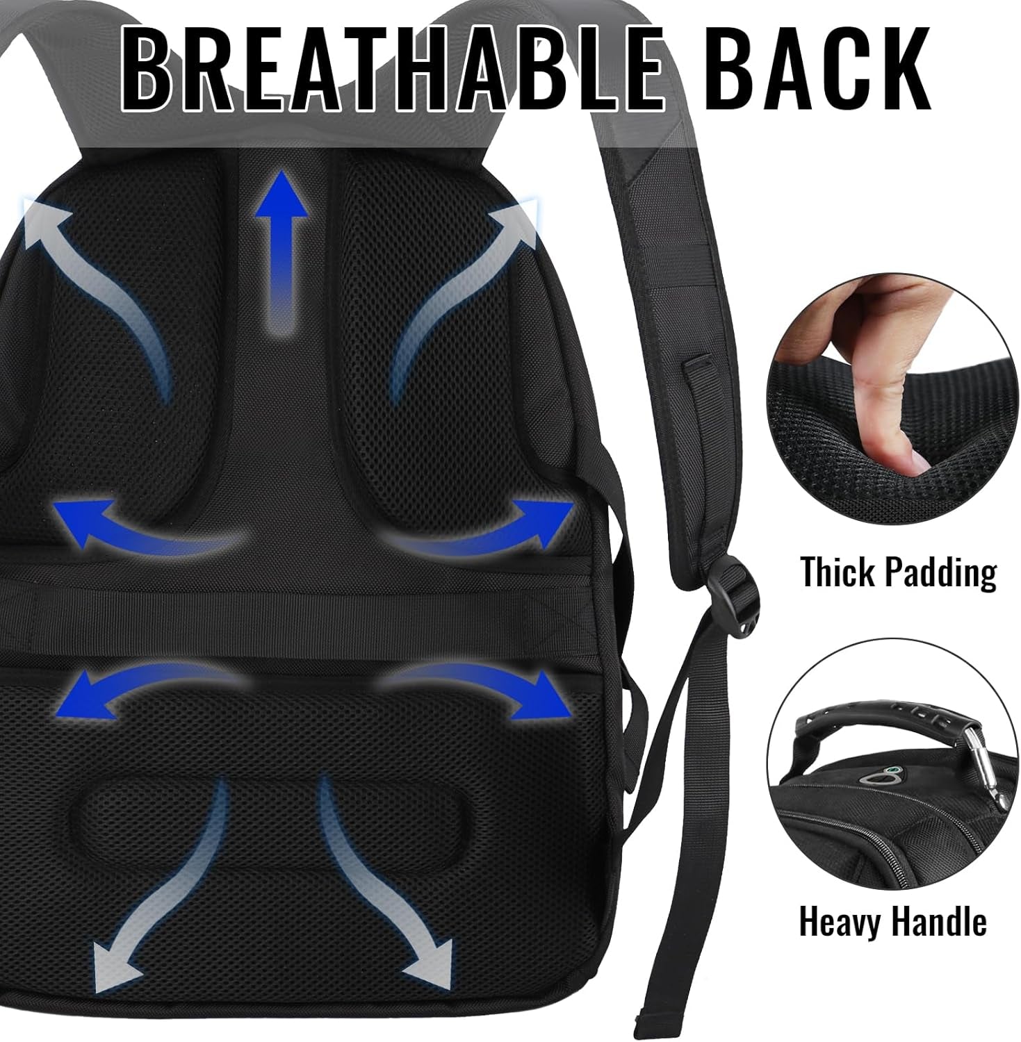 Large Laptop Backpack for Men, Heavy Duty Travel Backpack Carry on Flight Approved, 17 Inch College Work Bookbag, Water Resistant Business Backpack for Men Women, Mochilas Para Hombres