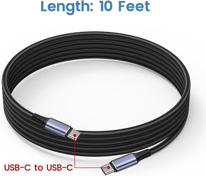 10 Ft USB C Camera Tether Cable for Canon R5/R8/R6, USBC to USBC Tethering Charger for Sony A9 III/A1 II/A1/A9 II, Data Transfer for Nikon ZF/Z8/Z9