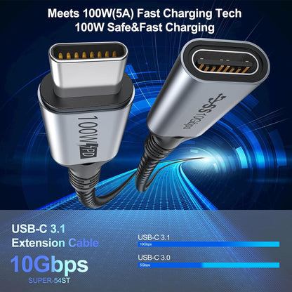 USB C Extension Cable 6 FT, USB C Extender Cable 100W Charging/10Gbps Data Transfer/4K Video,Usbc Extension Cord for Iphone 16, Galaxy S25-S21,Macbook Pro, Protable Monitor KYY/MNN,PSVR2, USBC Hub