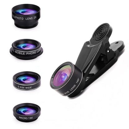 Phone Camera Lens Phone Lens Kit Clip on Fisheye/Macro/Wide Angle Lens for Iphone 16 15 14 13 12 11 Pro Max Samsung Smartphone
