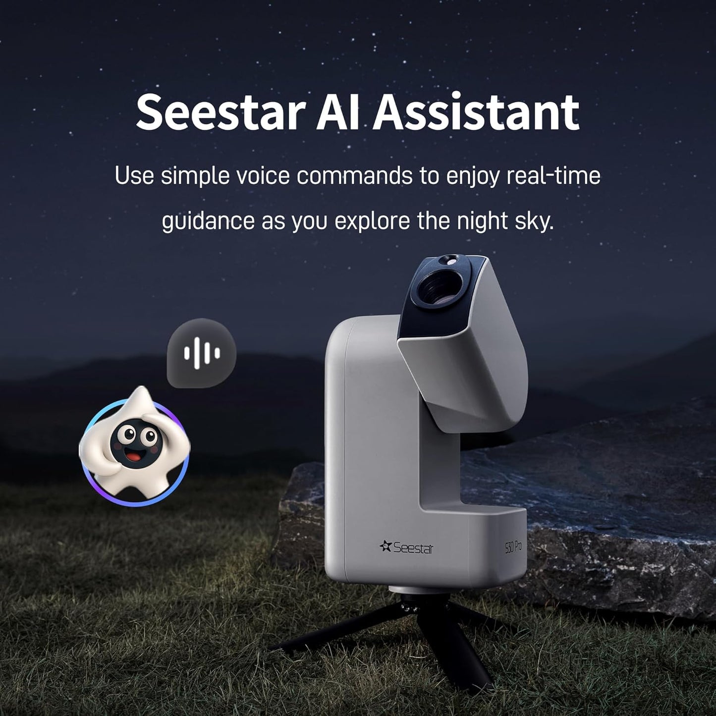 Seestar S30 Pro Smart Telescope, App-Controlled Astrophotography | 4K Dual Camera, Auto Tracking & Goto, One-Tap Capture & Processing, Milky Way & Star Trail, Deep Sky & Wide-Field Imaging