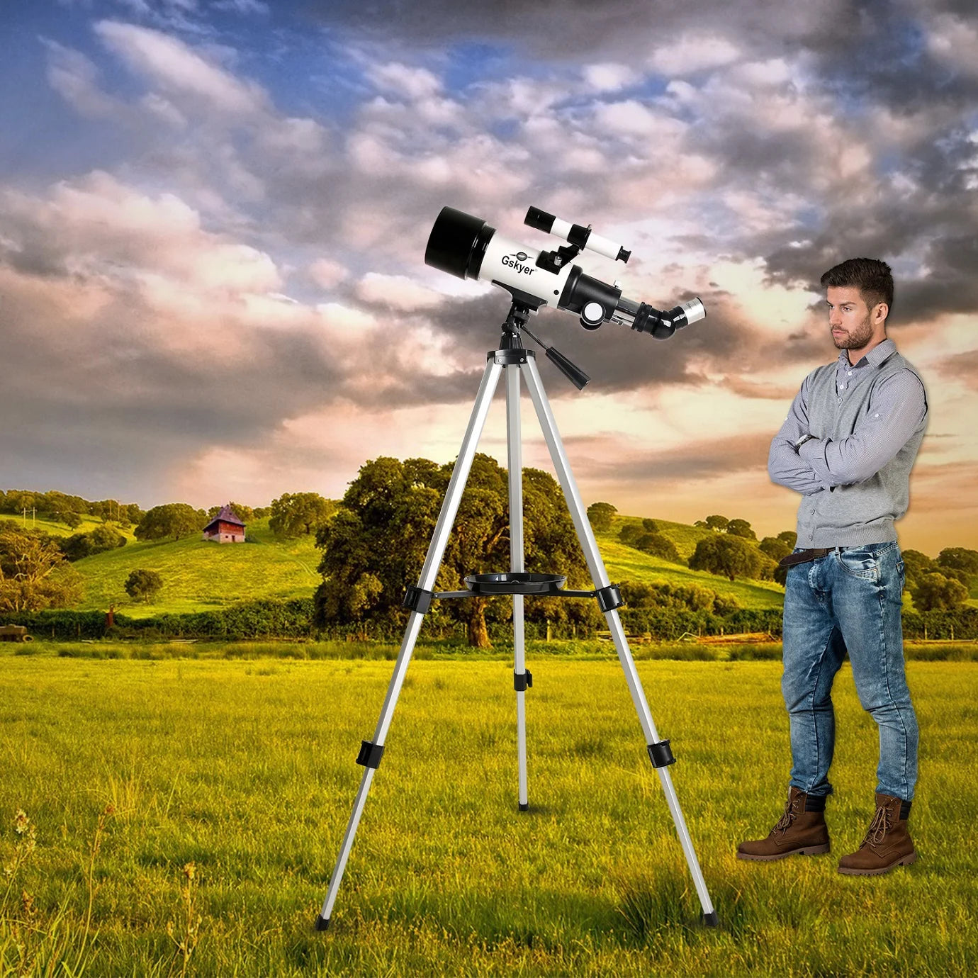 70Mm F/5.7 Refracting Telescope with Phone Adapter, Wireless Remote, Carry Bag