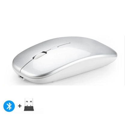 Rechargeable Dual-Mode Wireless Mouse with Bluetooth and 2.4GHz Connectivity for PC, Laptop, and MacBook