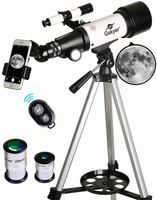 70Mm F/5.7 Refracting Telescope with Phone Adapter, Wireless Remote, Carry Bag