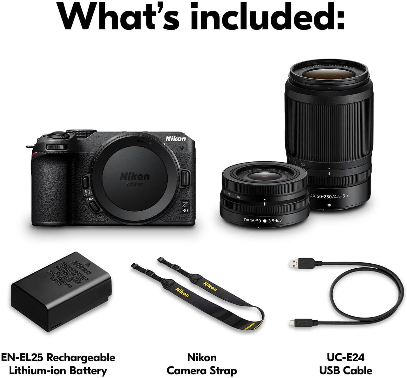 Z 30 with Two Lenses | Our Most Compact, Lightweight Mirrorless Stills/Video Camera with Wide-Angle and Telephoto Zoom Lenses |  USA Model
