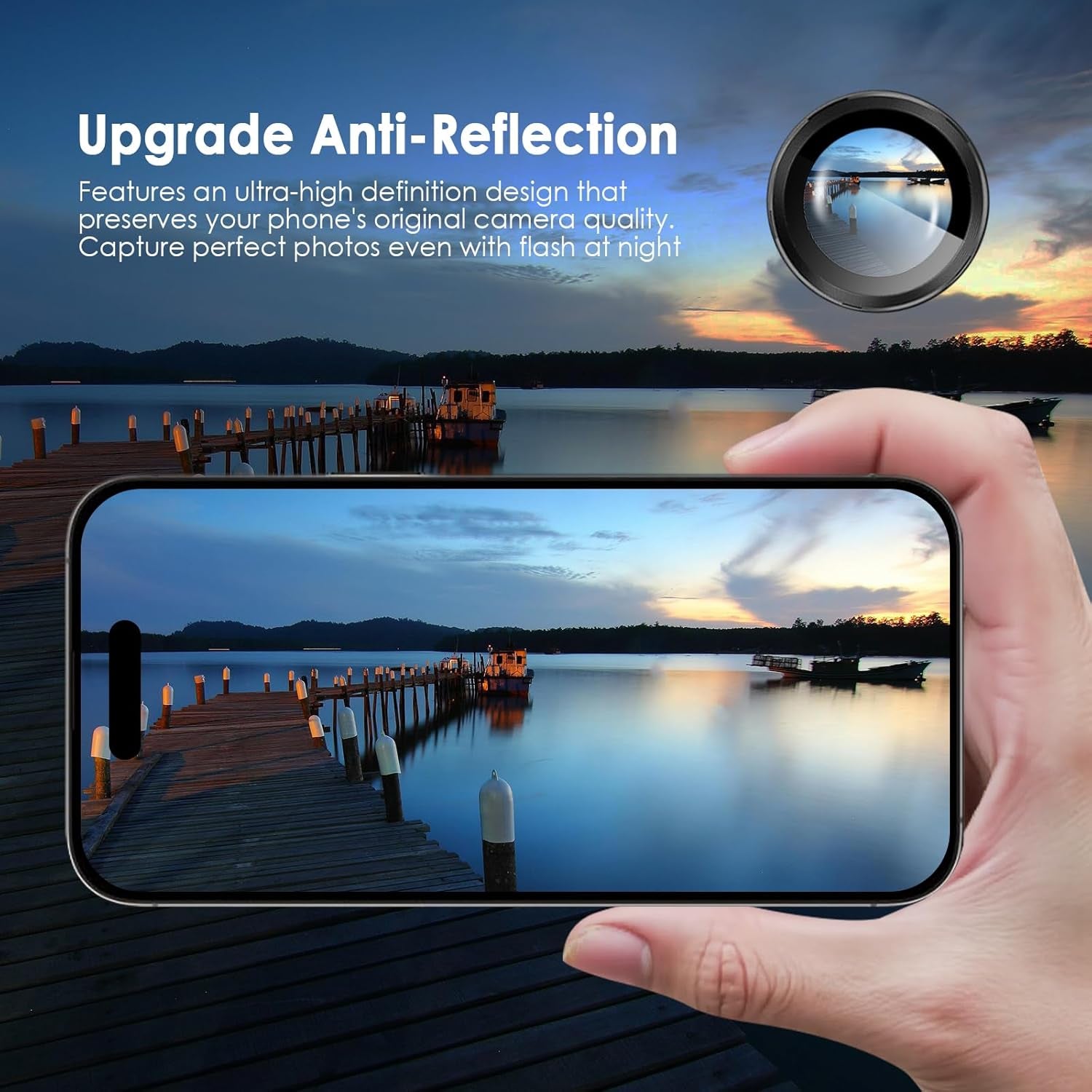 Camera Lens Protector for Iphone 17, 9H Tempered Glass Camera Screen Cover, Black Metal Individual Ring